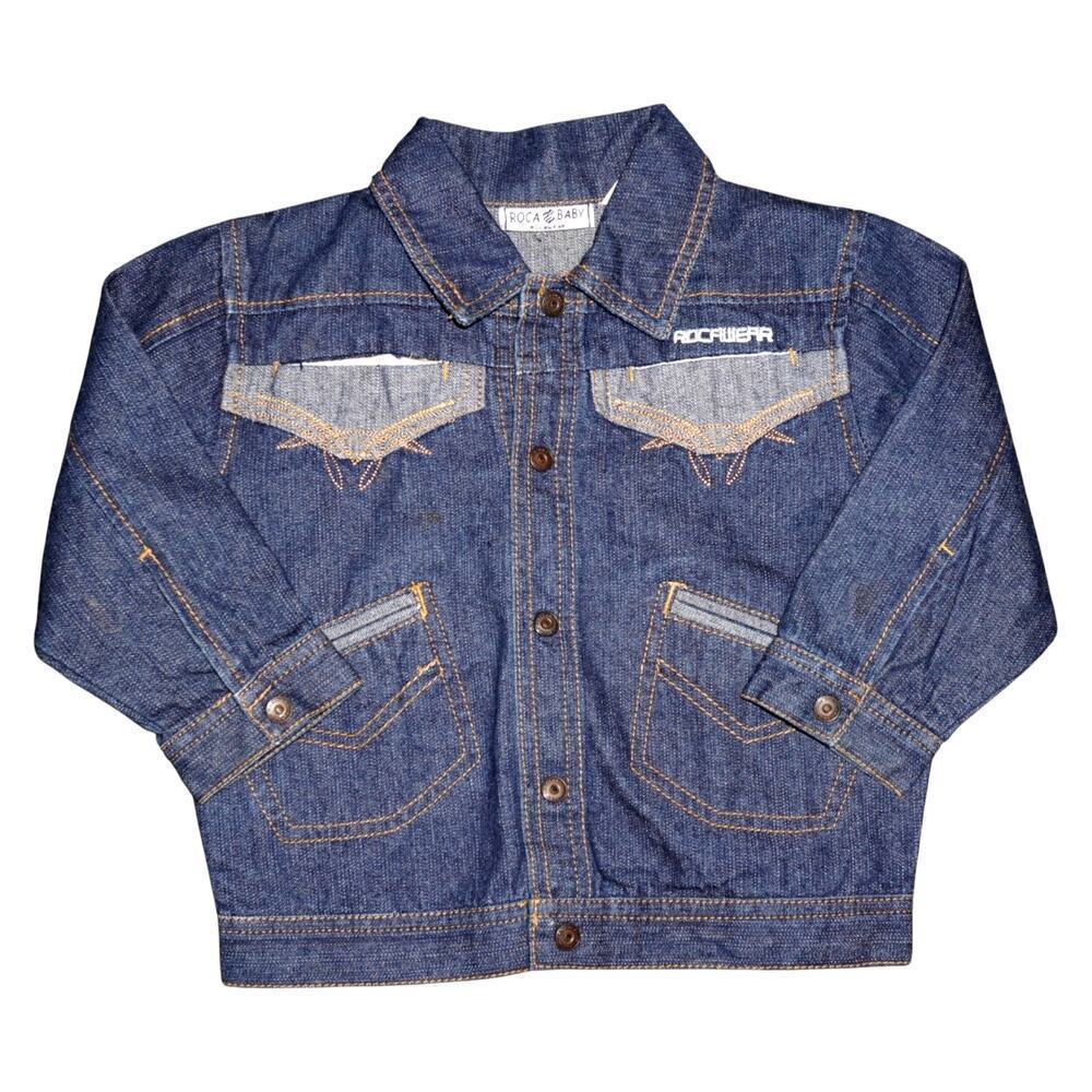 Rocawear Roca Baby Denim Jacket & Bloomers Set Size 3T Embroidered Crest